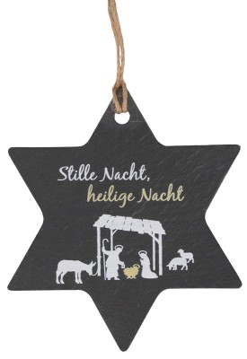 Sternanhänger aus Schiefer - Stille Nacht, heilige Nacht