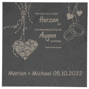 Schieferrelief zur Hochzeit