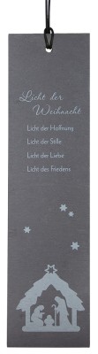Schieferrelief Weihnachten - mit Lederband zum Aufhängen