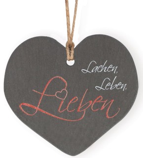 Schieferplakette Lachen, Leben, Lieben