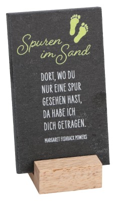 Schiefertafel - Spuren im Sand