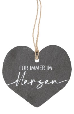 Herzanhänger aus Schiefer - Für immer im Herzen
