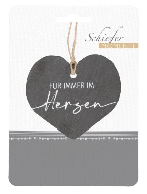 Herzanhänger aus Schiefer - Für immer im Herzen