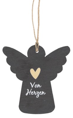 Engelanhänger aus Schiefer - Von Herzen
