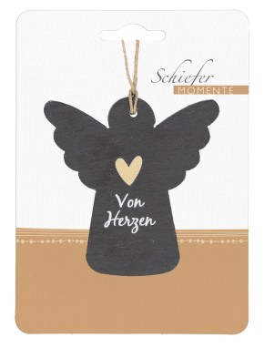 Engelanhänger aus Schiefer - Von Herzen