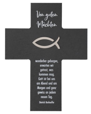 Schieferkreuz - Von guten Mächten