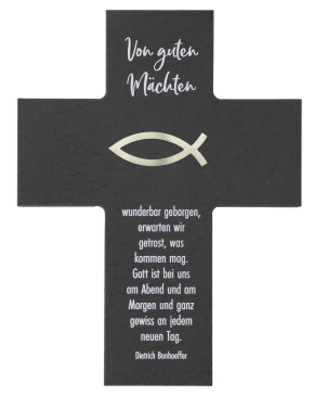 Schieferkreuz - Von guten Mächten
