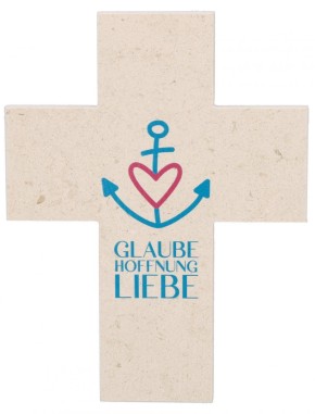 Natursteinkreuz - Glaube, Hoffnung, Liebe