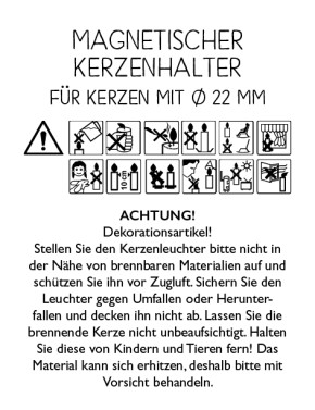 Edelstahl-Leuchter mit Magnet