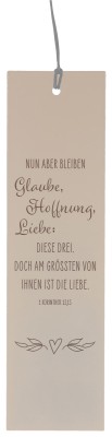 Edelstahltafel zum Aufhängen - Glaube, Hoffnung, Liebe