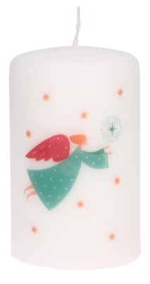 Stumpenkerze zu Weihnachten - Engel
