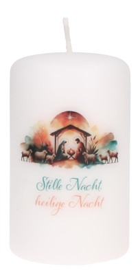 Stumpenkerze zu Weihnachten - Stille Nacht, heilige Nacht