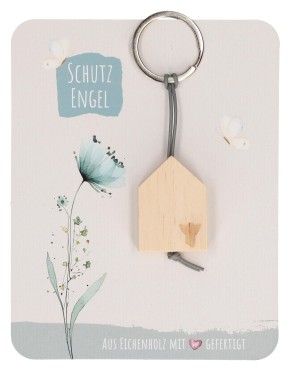 Holz-Schlüsselanhänger - Schutzengel