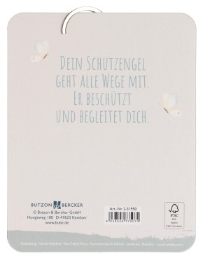 Holz-Schlüsselanhänger - Schutzengel