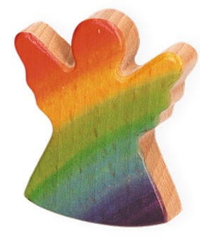 Handschmeichler Regenbogen-Engel aus Holz