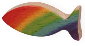 Handschmeichler Regenbogen-Fisch aus Holz