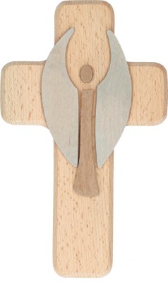 Intarsienholzkreuz Engel