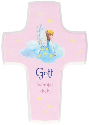 Kinderholzkreuz Gott behütet dich