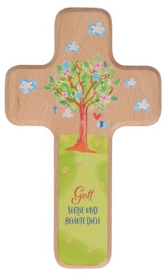 Kinderholzkreuz - Gott segne und behüte dich