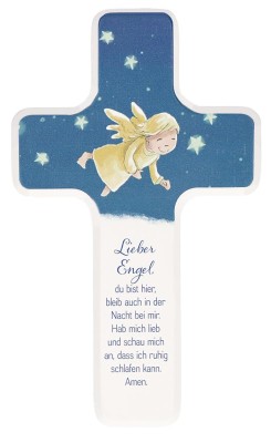 Kinderholzkreuz - Lieber Engel, du bist hier...