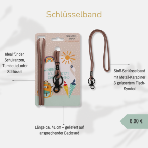 Schlüsselband mit Karabinerhaken - Hurra, ich bin jetzt ein Schulkind