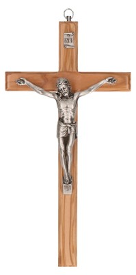 Holzkreuz mit Metallkorpus