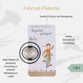Fahrrad-Plakette für Lenker - Begleitet und gesegnet