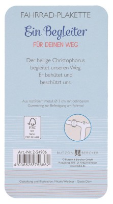 Christophorus-Fahrrad-Plakette für Lenker - Schutz und Segen auf deinen Wegen