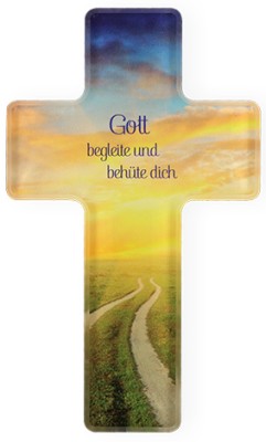 Kreuz aus Acryl Gott begleite und behüte dich