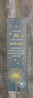 Glasrelief zum Aufhängen - Genieße deine Zeit...