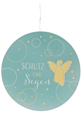 Glasrelief zum Aufhängen - Schutz und Segen