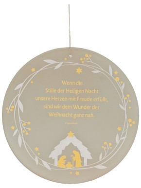 Glasrelief zum Aufhängen - Wunder der Weihnacht