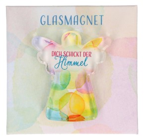 Engel-Glasmagnet - Dich schickt der Himmel