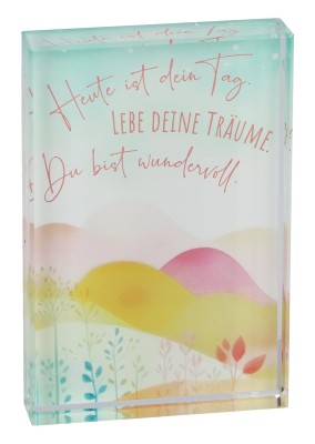 Glasquader zum Aufstellen - Wünsche für dich