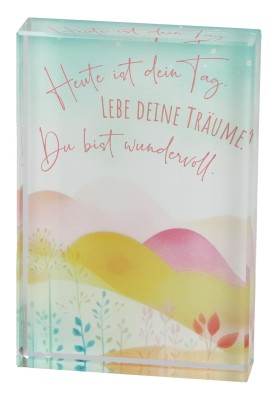 Glasquader zum Aufstellen - Wünsche für dich