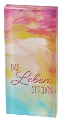 Glasquader zum Aufhängen - Das Leben ist schön