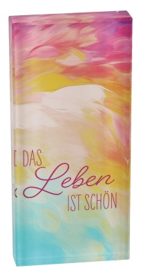 Glasquader zum Aufhängen - Das Leben ist schön