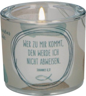 Windlicht aus Glas - Jahreslosung 2022