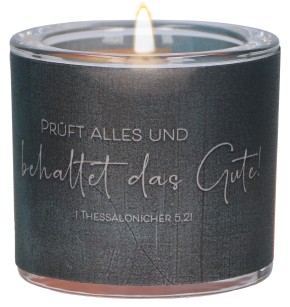 Windlicht aus Glas - Jahreslosung 2025