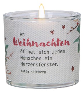 Windlicht aus Glas - Weihnachten