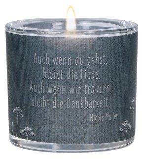 Glaswindlicht zur Trauer - Die Liebe bleibt