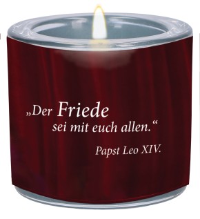 Windlicht aus Glas - Papst Leo XIV