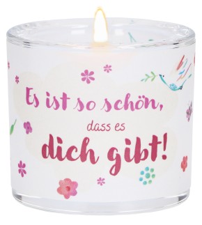 Glaswindlicht zur Erstkommunion - Es ist so schön, dass es dich gibt