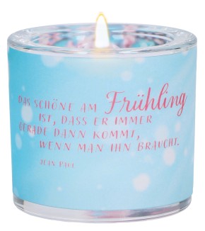 Windlicht aus Glas - Frühling