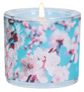 Windlicht aus Glas - Frühling