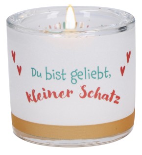 Glaswindlicht zur Geburt - Du bist geliebt, kleiner Schatz