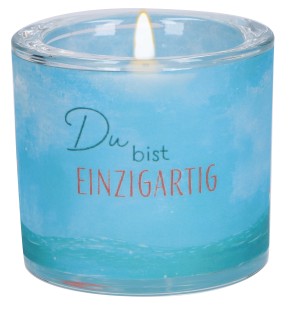 Glaswindlicht zur Taufe - Du bist einzigartig