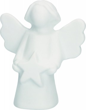 Figur Engel mit Stern aus Porzellan