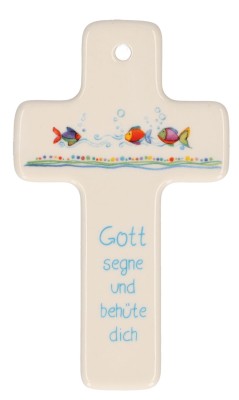 Porzellankreuz Gott segne und behüte dich