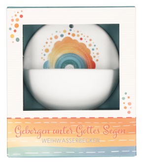 Weihwasserbecken aus Porzellan - Geborgen unter Gottes Segen